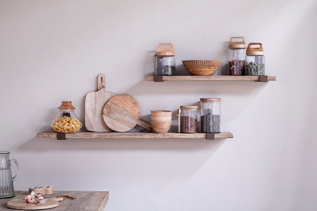 Nkuku Ibo Reclaimed Wood & Iron Shelf Natural
