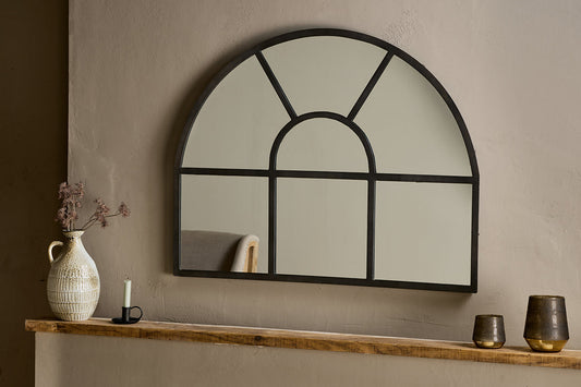 Nkuku Imoma Iron Overmantle Arch Mirror