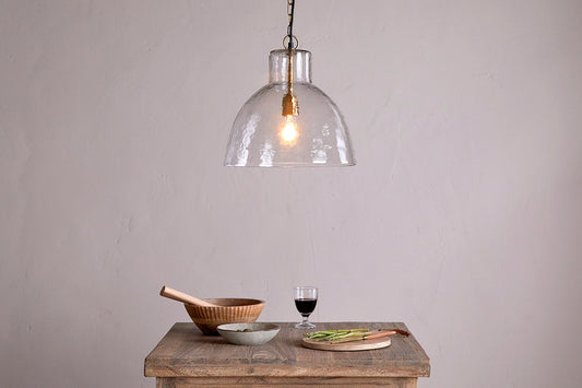 Nkuku Inayah Recycled Glass Pendant Clear