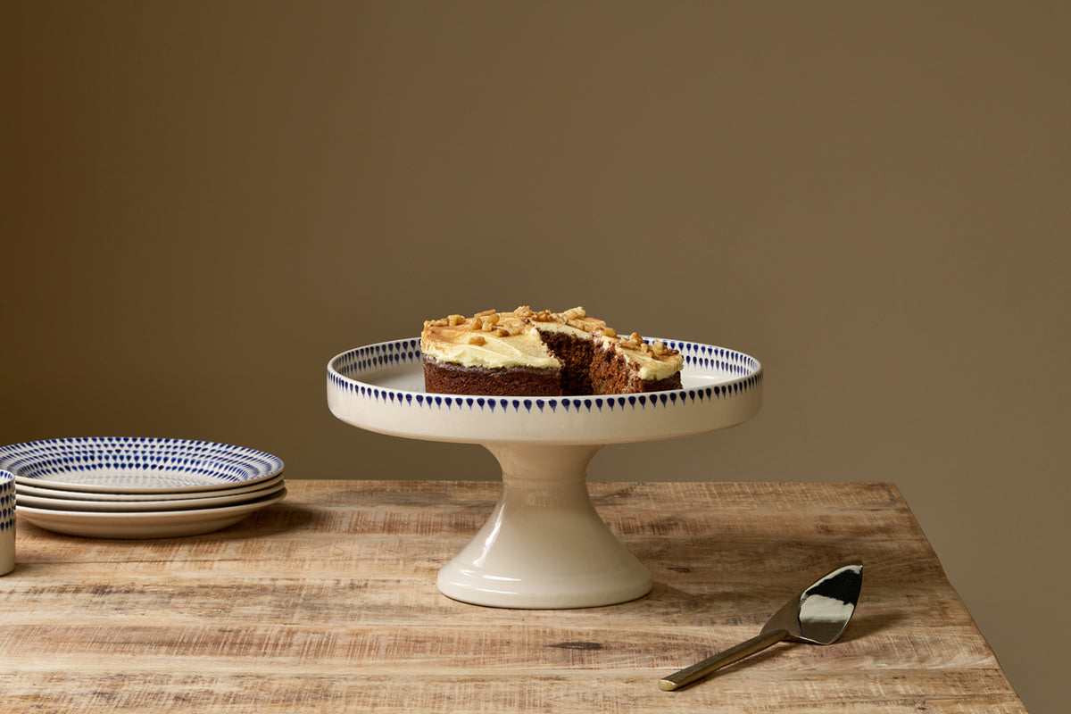 Nkuku Indigo Drop Ceramic Stand Cream & Indigo