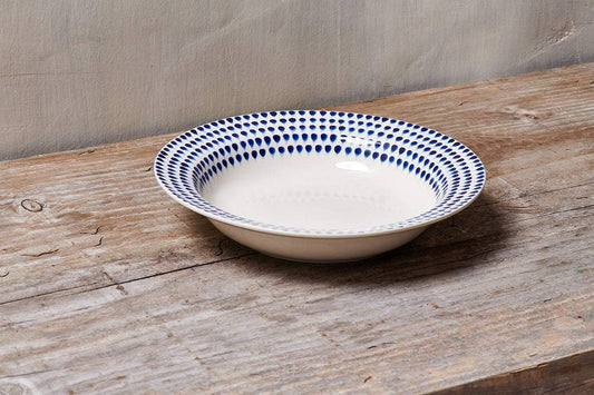 Nkuku Indigo Drop Pasta Bowl Cream & Indigo