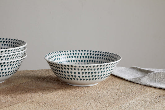 Nkuku Juniper Drop Cereal Bowl Cream & Juniper