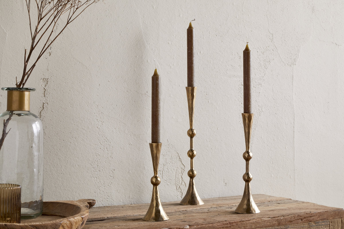 Nkuku Javanee Candle Holder Antique Brass