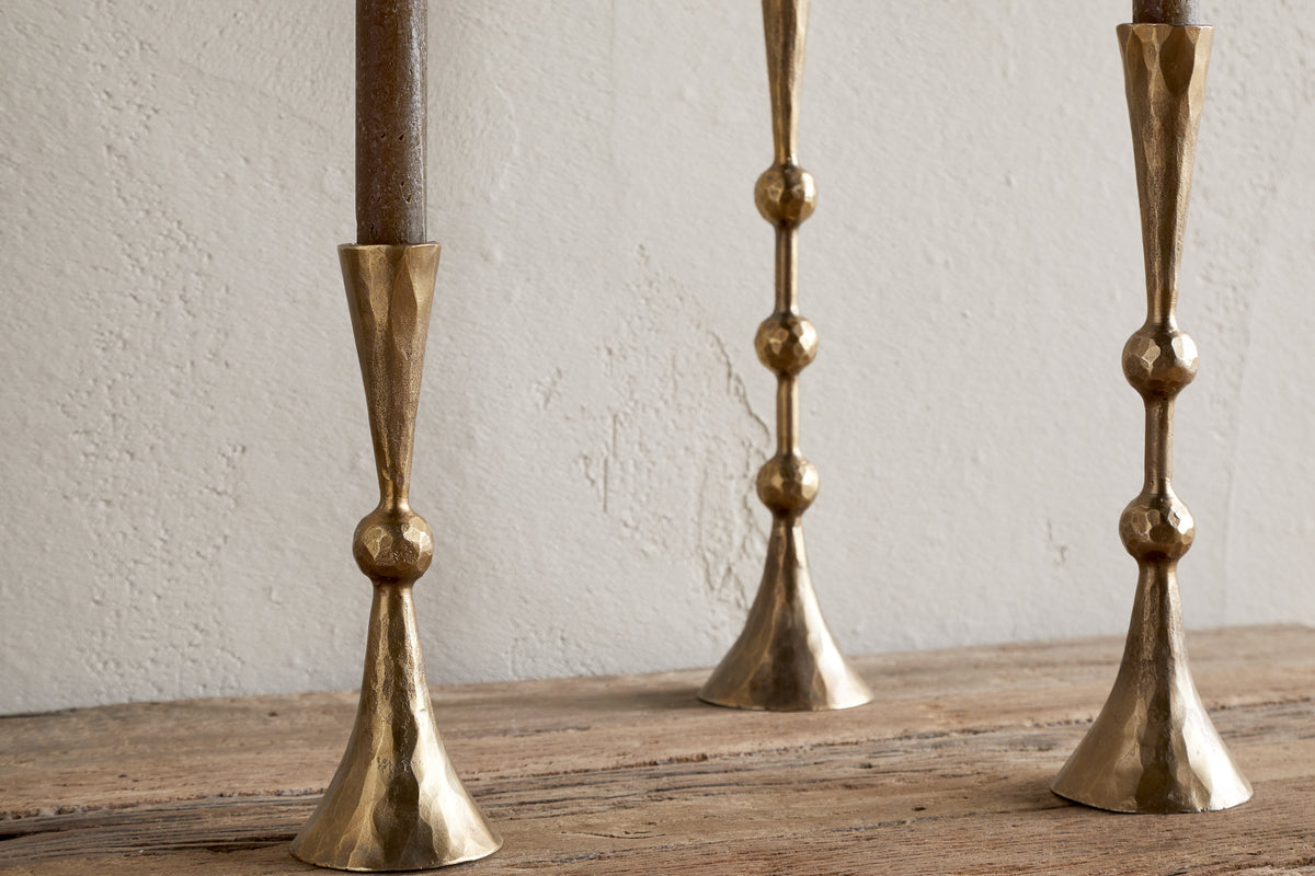 Nkuku Javanee Candle Holder Antique Brass