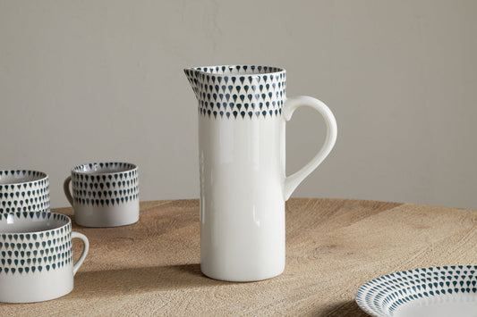 Nkuku Juniper Drop Jug Cream & Juniper Large