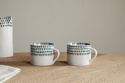 Nkuku Juniper Drop Mug Cream & Juniper Small (Set Of 2)