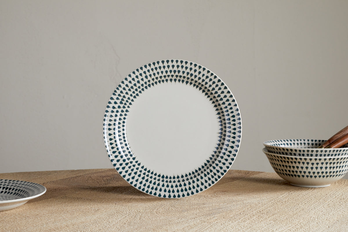 Nkuku Juniper Drop Side Plate Cream & Juniper