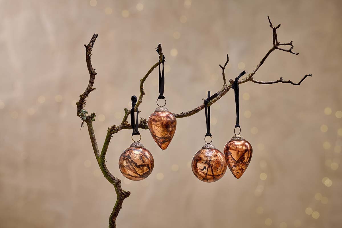 Nkuku Jalshara Baubles Antique Copper (Set Of 4)