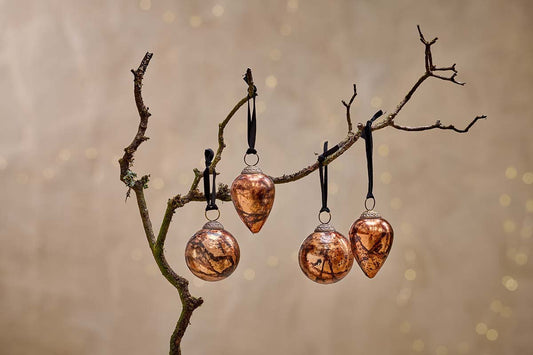 Nkuku Jalshara Baubles Antique Copper (Set Of 4)