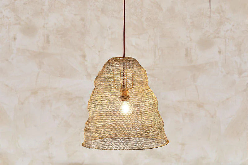 Nkuku Jatani Wire Lampshade Antique Brass Large Oval