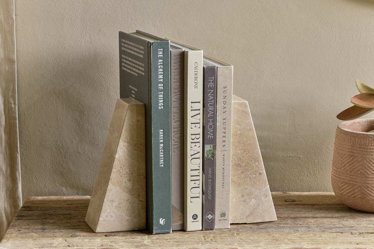 Nkuku Juda Marble Bookends Grey
