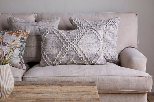 Nkuku Juliyet Cotton & Wool Cushion Cover Natural