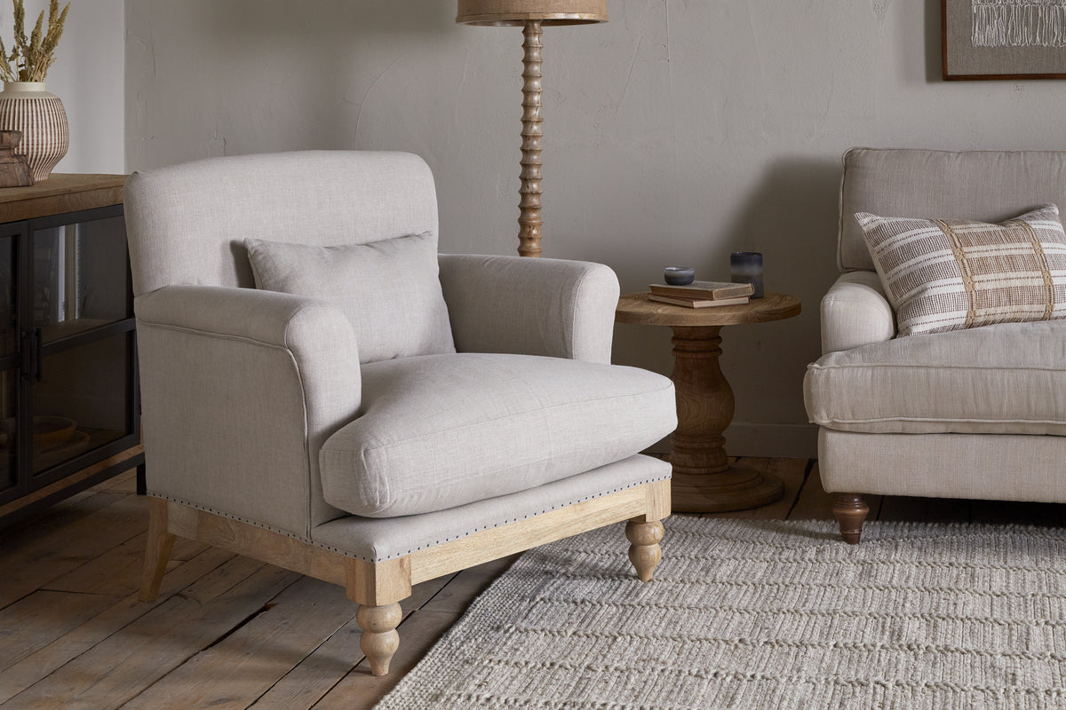 Nkuku Kashi Linen Armchair Natural