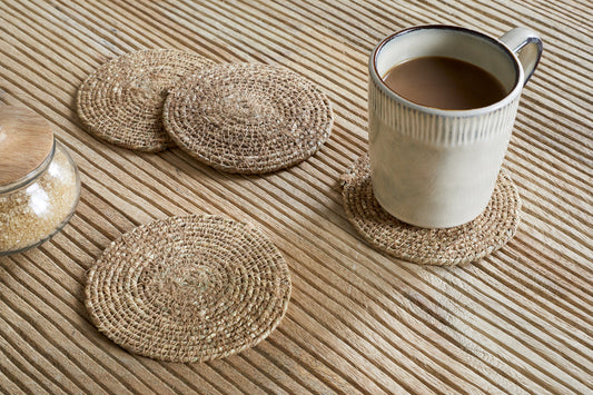 Nkuku Keso Woven Coasters Brown (Set Of 4)