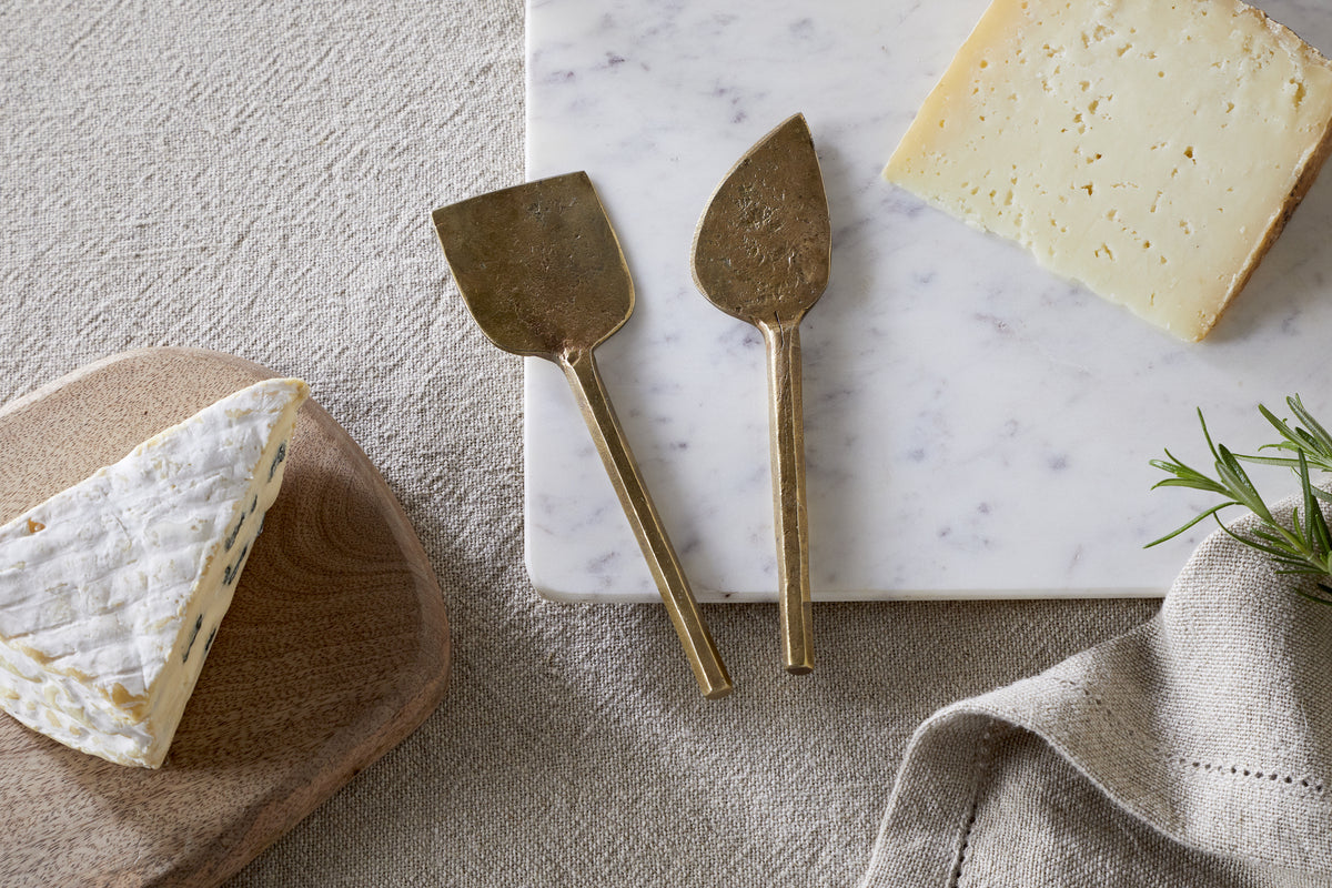 Nkuku Kasa Cheese Knives Antique Brass (Set Of 2)