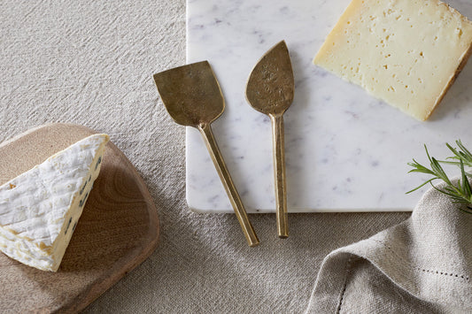 Nkuku Kasa Cheese Knives Antique Brass (Set Of 2)