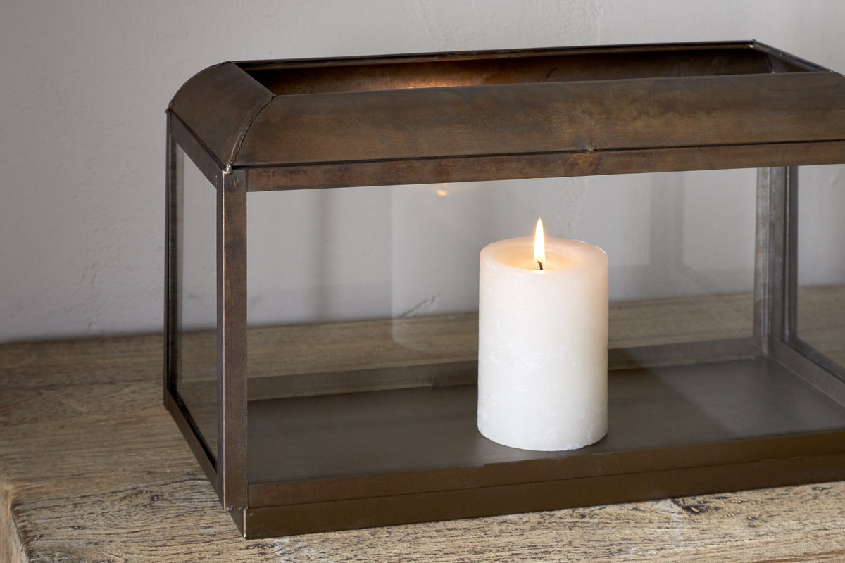 Nkuku Kiwanda Wide Lantern Antique Brass