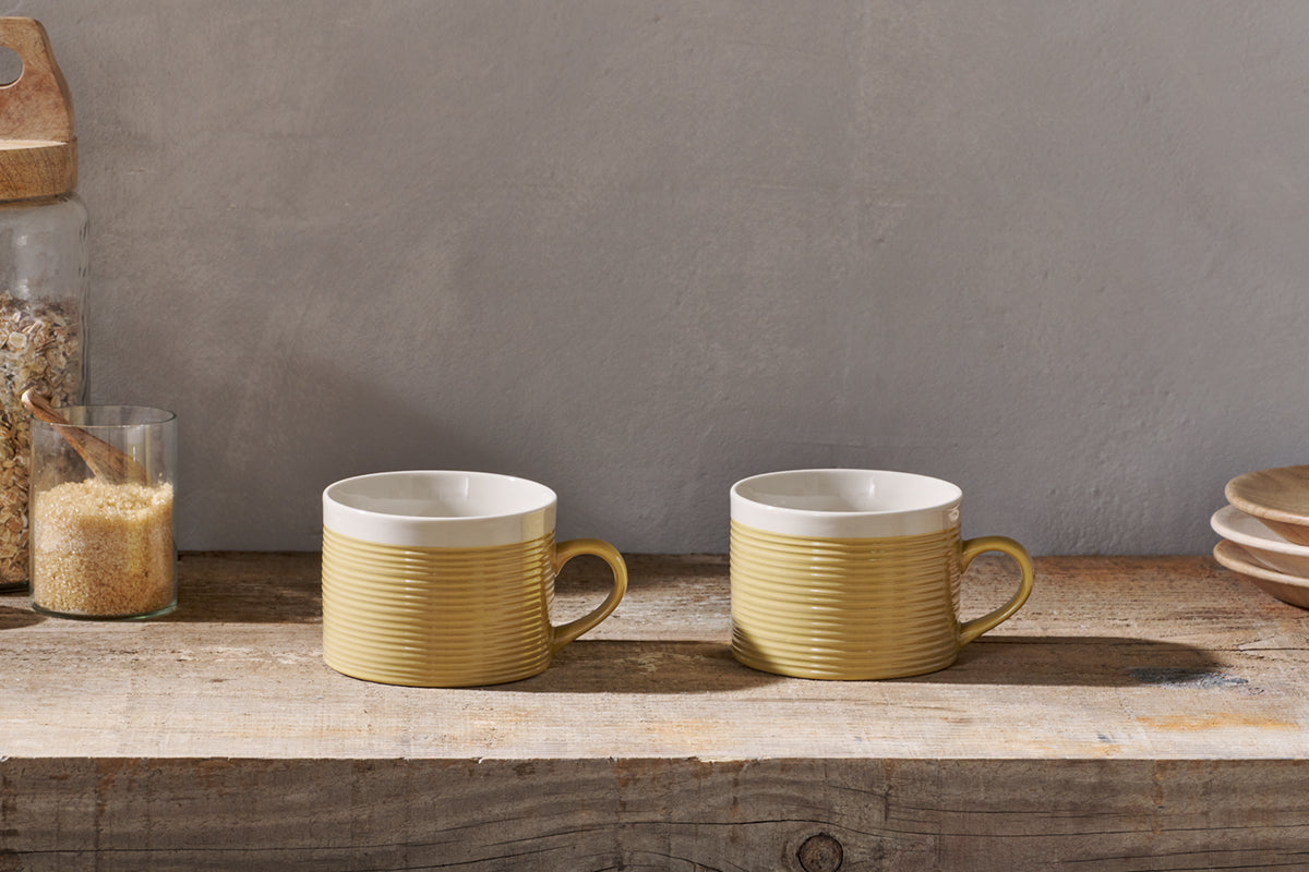 Nkuku Kai Mugs Mustard (Set Of 2)