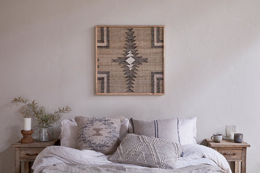 Nkuku Katong Textured Wall Art Grey