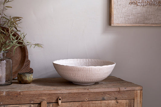 Nkuku Kayanna Ceramic Decorative Bowl White
