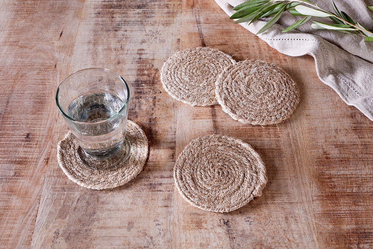 Nkuku Keso Woven Coasters Natural (Set Of 4)