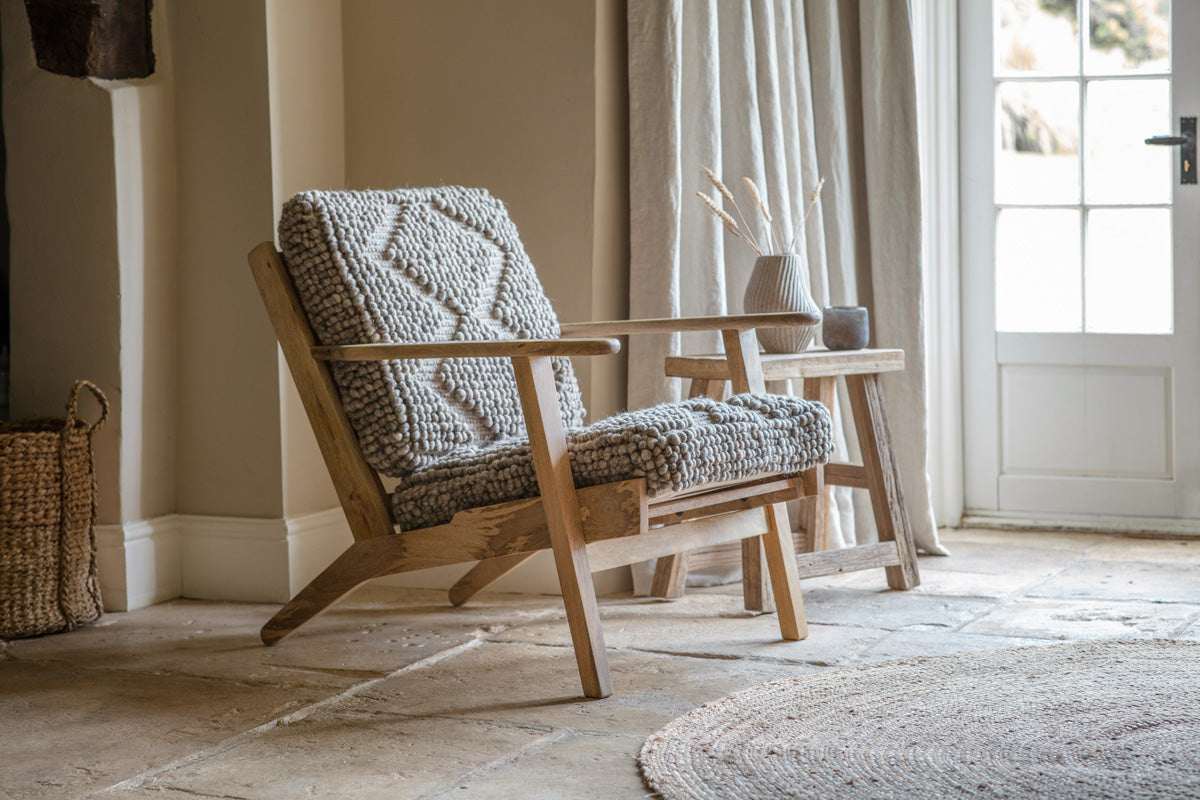 Nkuku Keya Chunky Weave & Mango Wood Chair Natural
