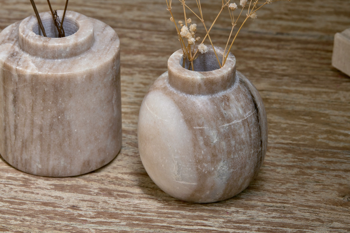 Nkuku Khari Marble Vase Grey