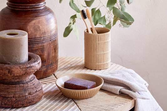 Nkuku Kiani Ceramic Soap Dish Cream