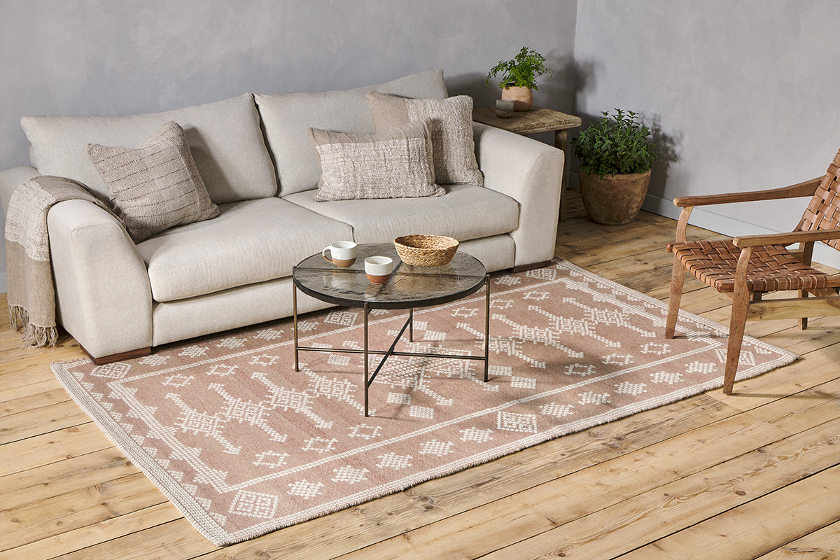 Nkuku Kittale Wool & Recycled Pet Rug Dusty Pink