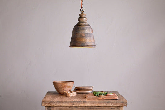 Nkuku Koma Mango Wood Pendant Ash Stain