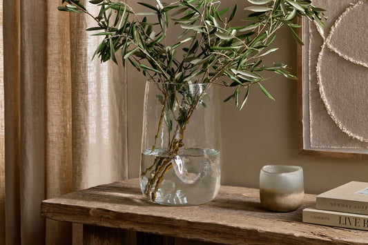 Nkuku Kotri Recycled Glass Organic Shape Vase Clear