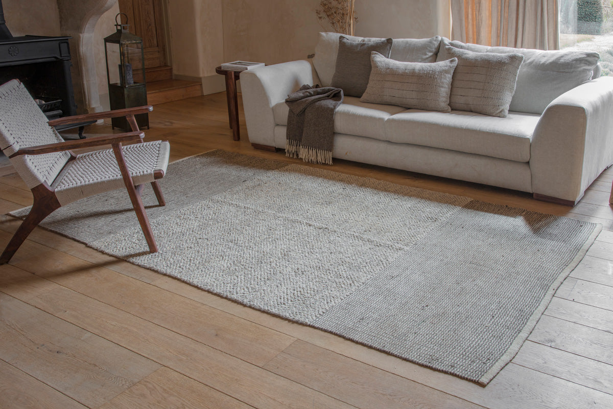 Nkuku Kufri Jute Rug Soft Blue & Brown