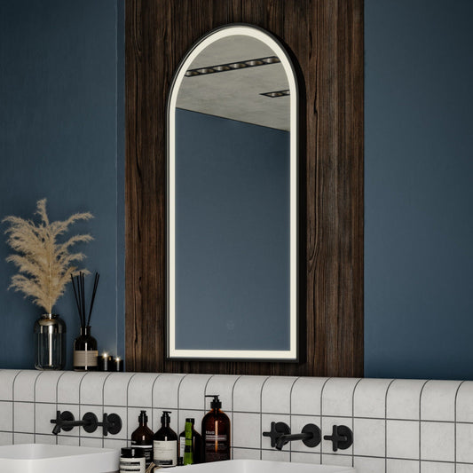 Origins Living Lomax Light Arch Mirror 50x100cm Brushed Black