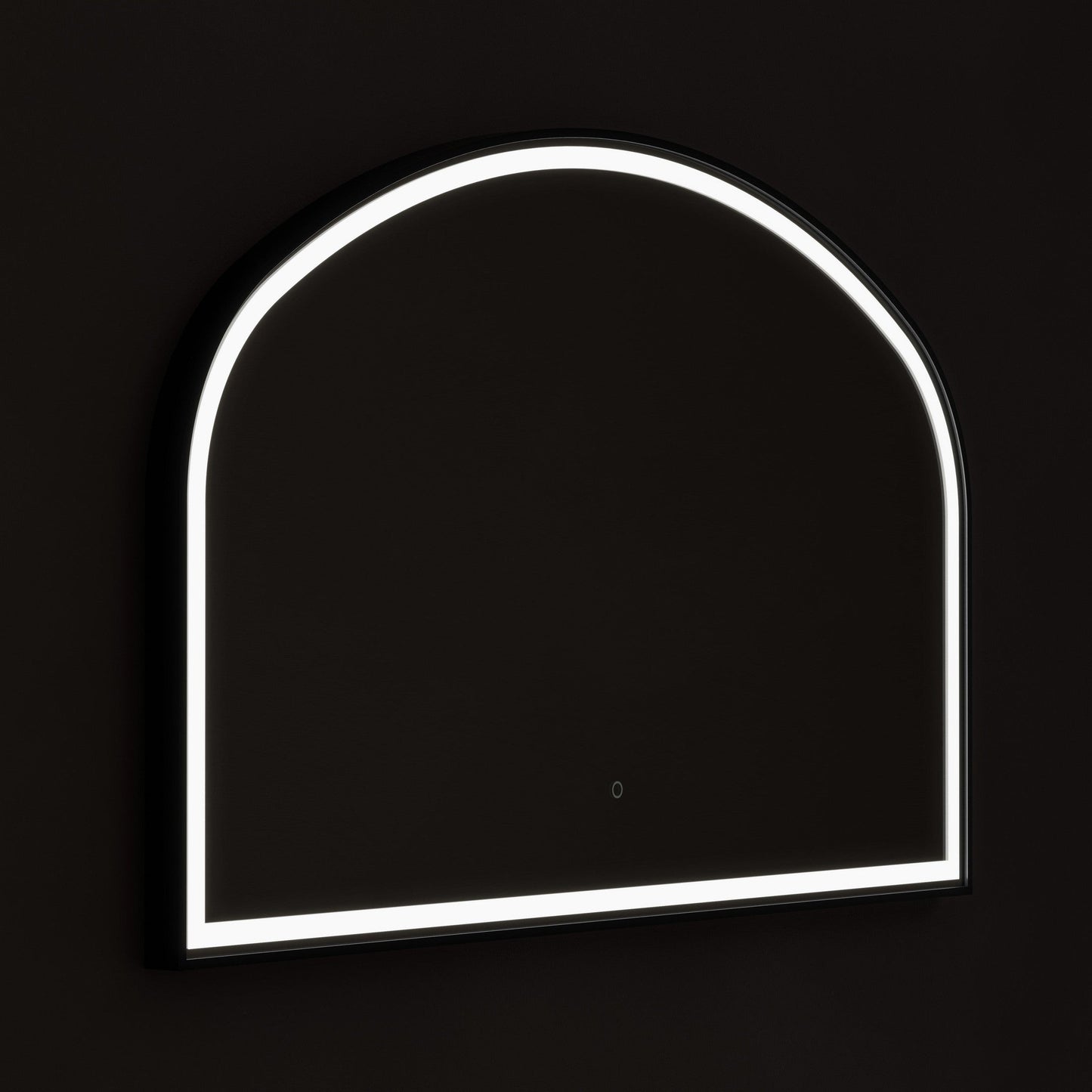 Origins Living Lomax Light Overmantle Arch Illuminated Mirror 120 X 75cm Brushed Black