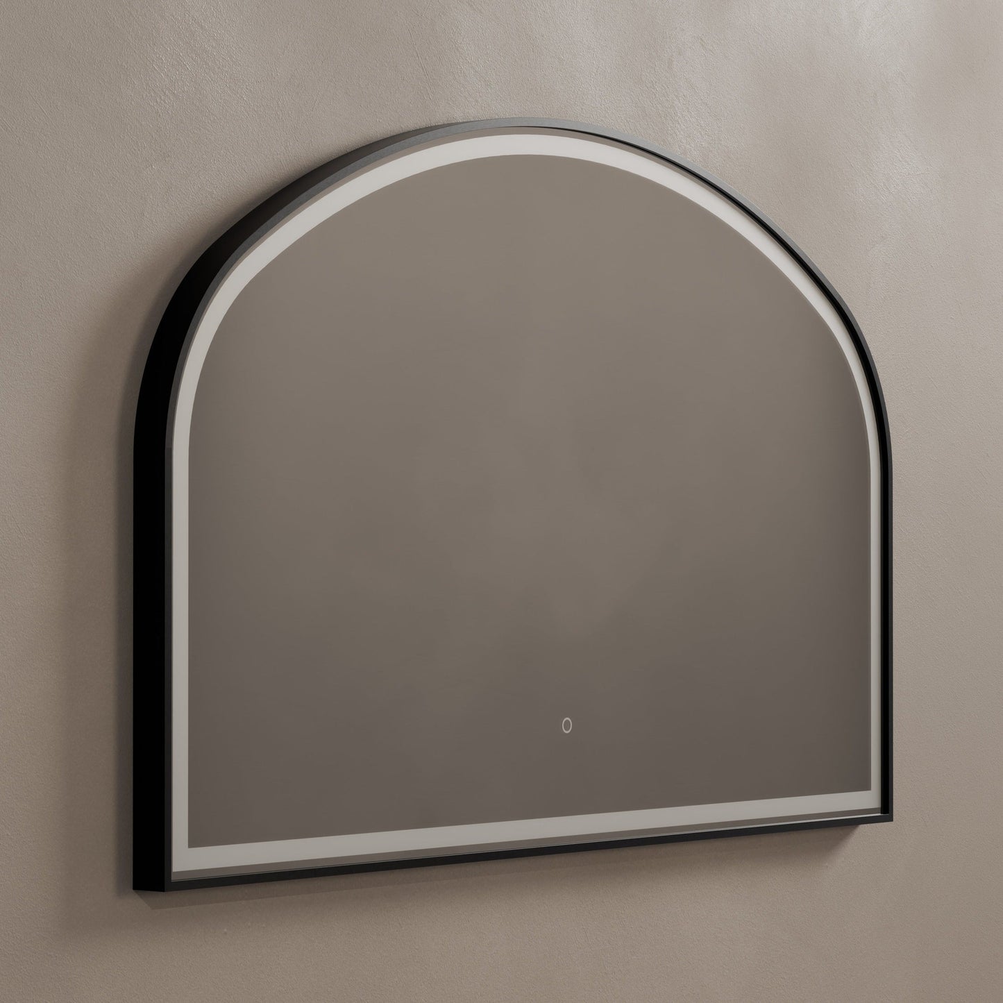 Origins Living Lomax Light Overmantle Arch Illuminated Mirror 120 X 75cm Brushed Black