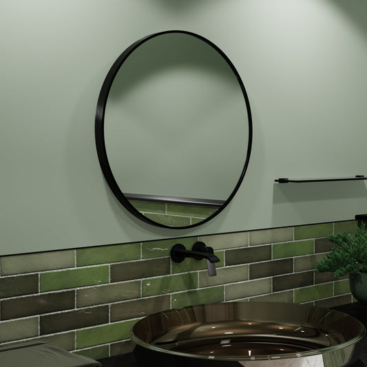 Origins Living Lomax Round Mirror 70cm Matt Black