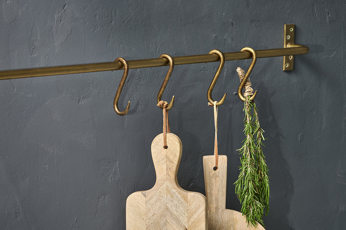 Nkuku Laila Iron S Hooks Brass (Set Of 4)