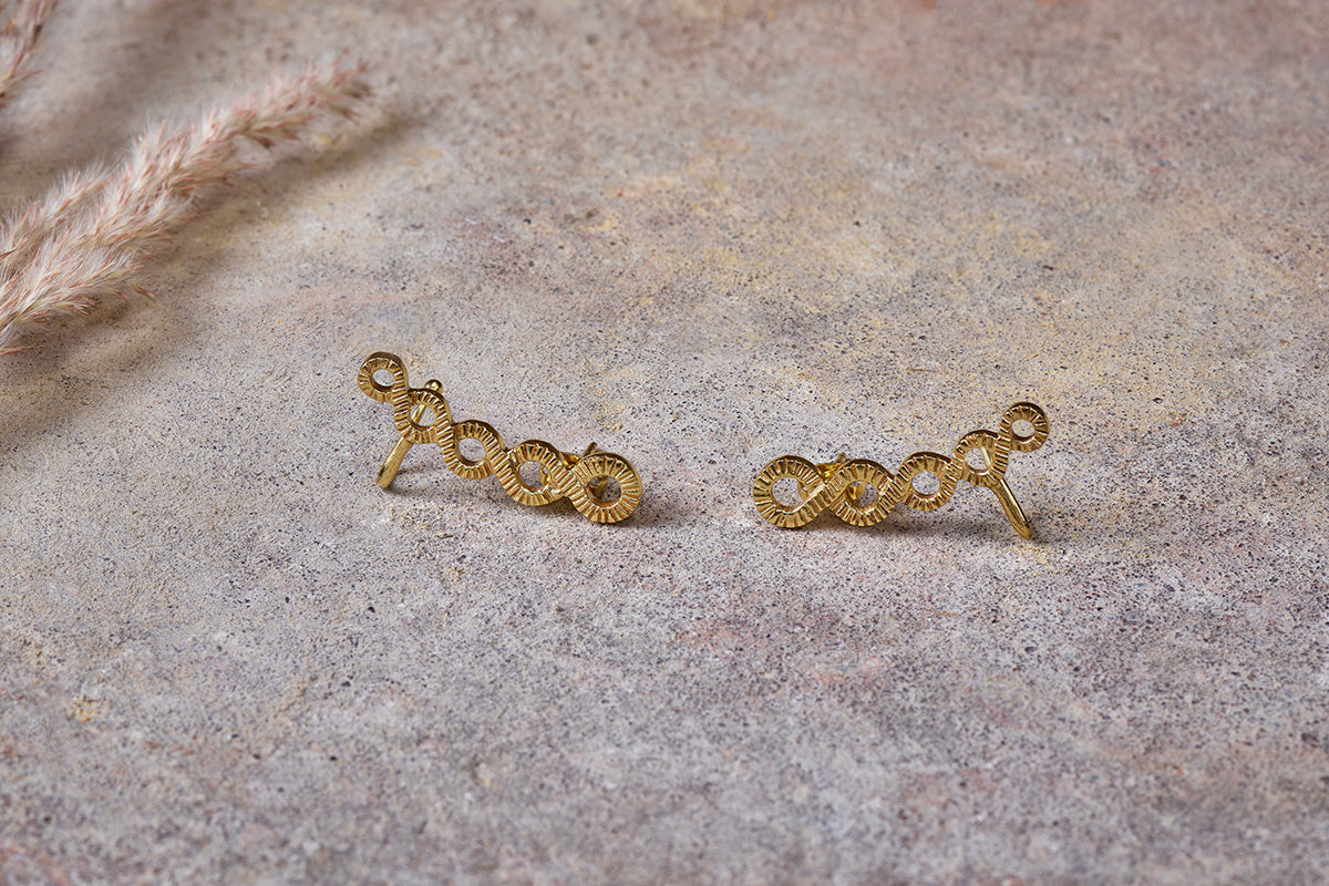 Nkuku Lalia Ear Climber Gold