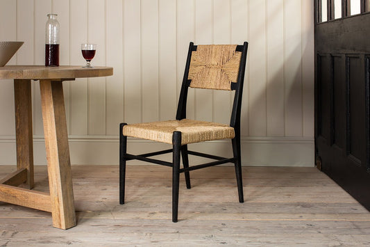 Nkuku Lohanda Acacia & Munja Grass Dining Chair Charcoal