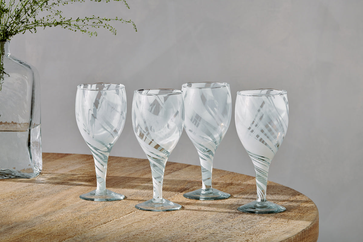 Nkuku Lohara Wine Glass White (Set Of 4)