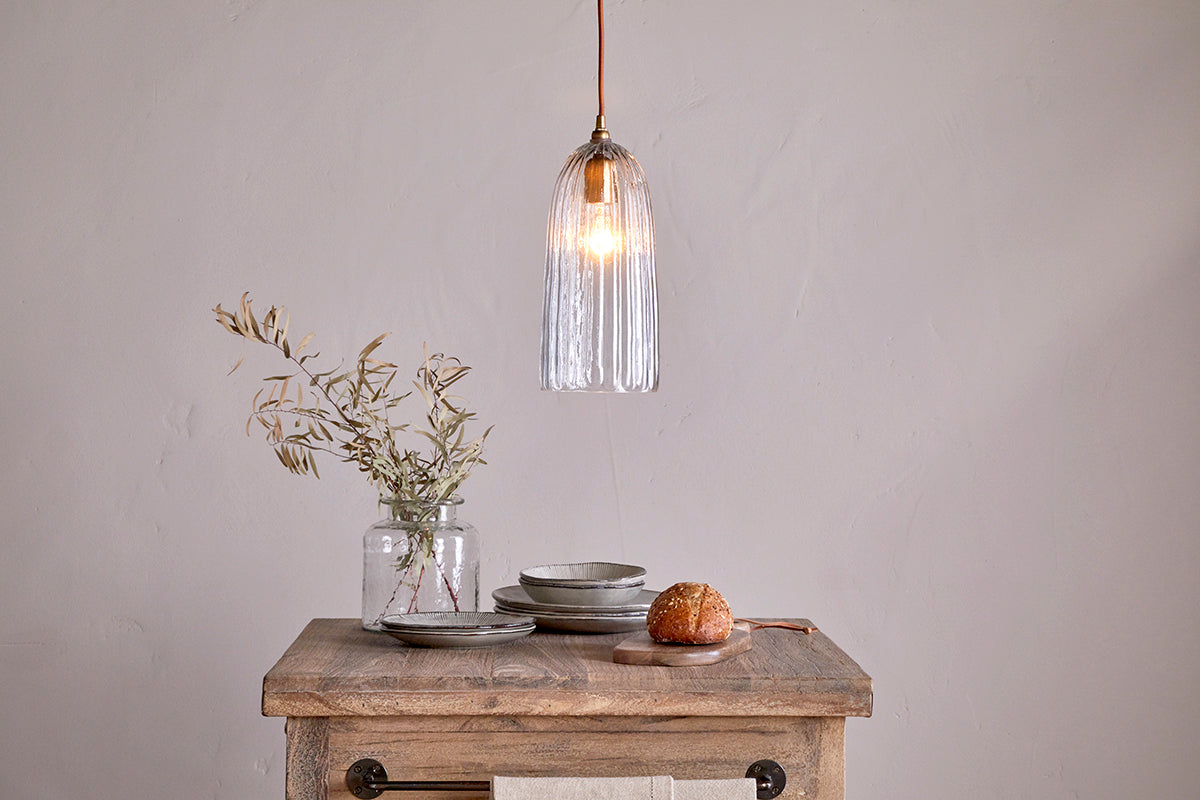 Nkuku Lumina Recycled Glass Pendant Clear