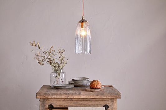 Nkuku Lumina Recycled Glass Pendant Clear