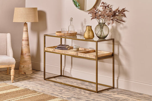 Nkuku Luzon Iron & Mango Wood Display Console Table