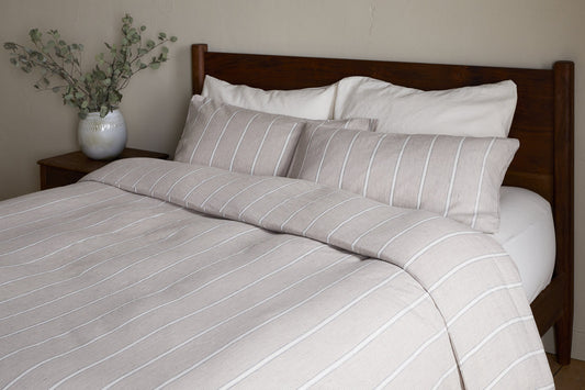 Nkuku Mora Hemp & Cotton Duvet Cover Stone Grey