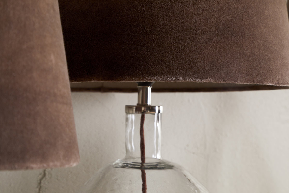 Nkuku Mendai Velvet & Linen Lampshade Mocha