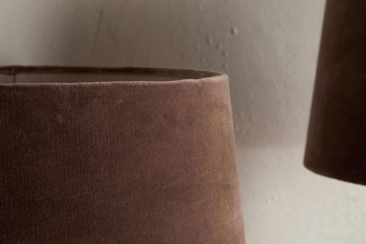 Nkuku Mendai Velvet & Linen Lampshade Mocha