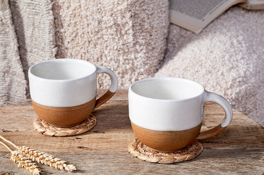 Nkuku Mali Coffee Mug White (Set Of 2)