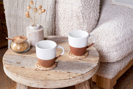 Nkuku Mali Large Mug White (Set Of 2)