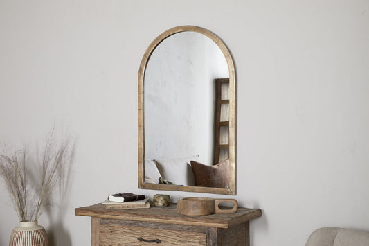 Nkuku Murwara Wall Mirror Antique Brass