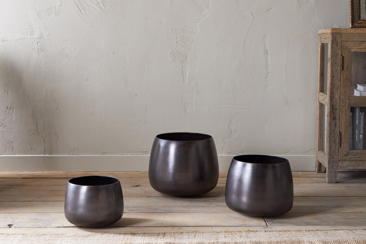Nkuku Maliki Plant Pot Aged Bronze